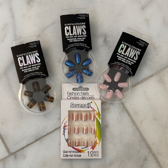 N/A Other - Claws Nail Set - Black, Blue, Pink